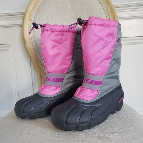 NEW SOREL Big Girl Sz 6 Pink Grey Cub Waterproof Insulated Duck Snow Winter Boot - Picture 9 of 14